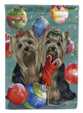 Yorkie Christmas All that Glitters House Flag 28x40 Porch Sleeve Pole Decorative Outside Yard Banner Artwork Wall Hanging, Polyester