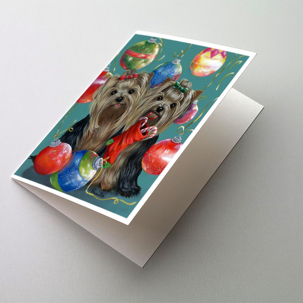 Yorkie Christmas All that Glitters Greeting Cards Pack of 8 Blank Cards with Envelopes Whimsical A7 Size 5x7