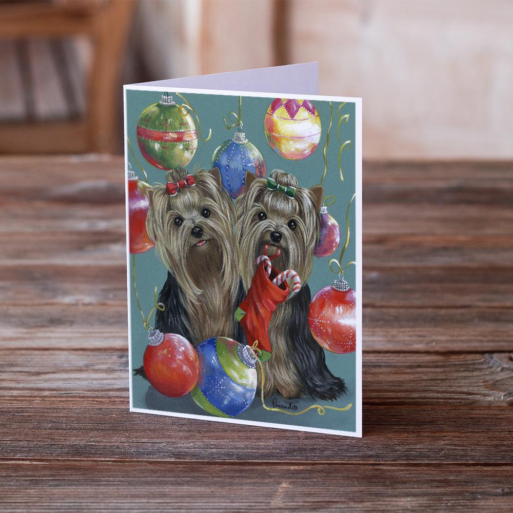 Yorkie Christmas All that Glitters Greeting Cards Pack of 8 Blank Cards with Envelopes Whimsical A7 Size 5x7