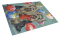 Yorkie Christmas All that Glitters Cutting Board Tempered Glass Kitchen Cutting Surface, Heat Resistant Chopping, Non-Slip Feet, Food Prep & Serving