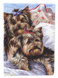 Yorkie Bed Bugs House Flag 28x40 Porch Sleeve Pole Decorative Outside Yard Banner Artwork Wall Hanging, Polyester