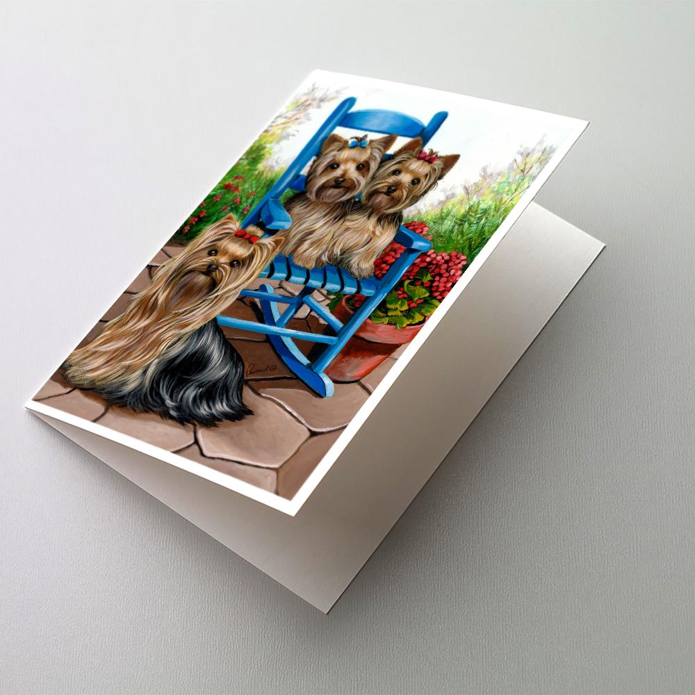 Yorkie Patio Sweethearts Greeting Cards Pack of 8 Blank Cards with Envelopes Whimsical A7 Size 5x7