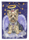 Yorkie Christmas Angel House Flag 28x40 Porch Sleeve Pole Decorative Outside Yard Banner Artwork Wall Hanging, Polyester