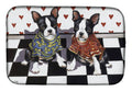 Boston Terrier Puppy Love Dish Drying Mat Absorbent Dish Drying Mat Pad for Kitchen Counter Dish Drainer Mat for Countertop, 14 x 21", Multicolor