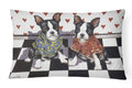 Boston Terrier Puppy Love Decorative Throw Pillow 12x16 Indoor Outdoor Accent Cushion, Fabric Cover with Insert for Sofa, Bed, Porch & Living Room