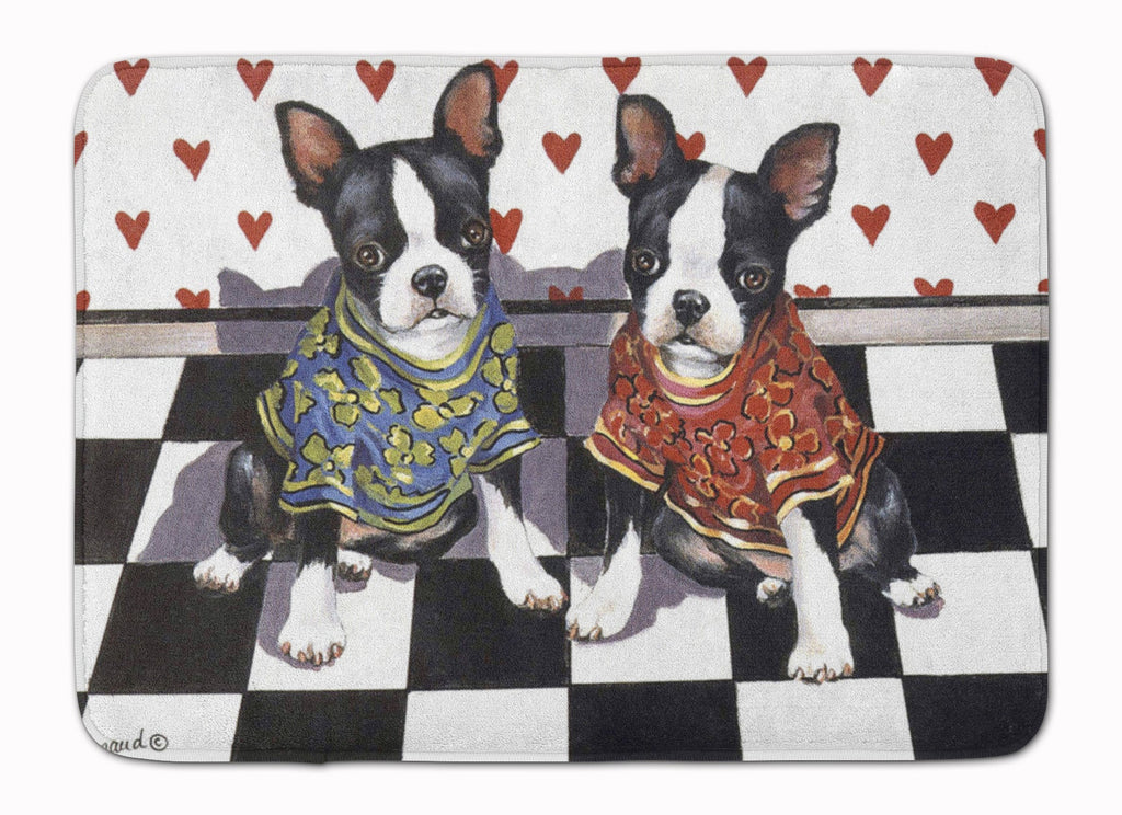 Boston Terrier Puppy Love Memory Foam Kitchen Mat Machine Washable Anti-Fatigue Cushion Comfort Bath or Kitchen Rug