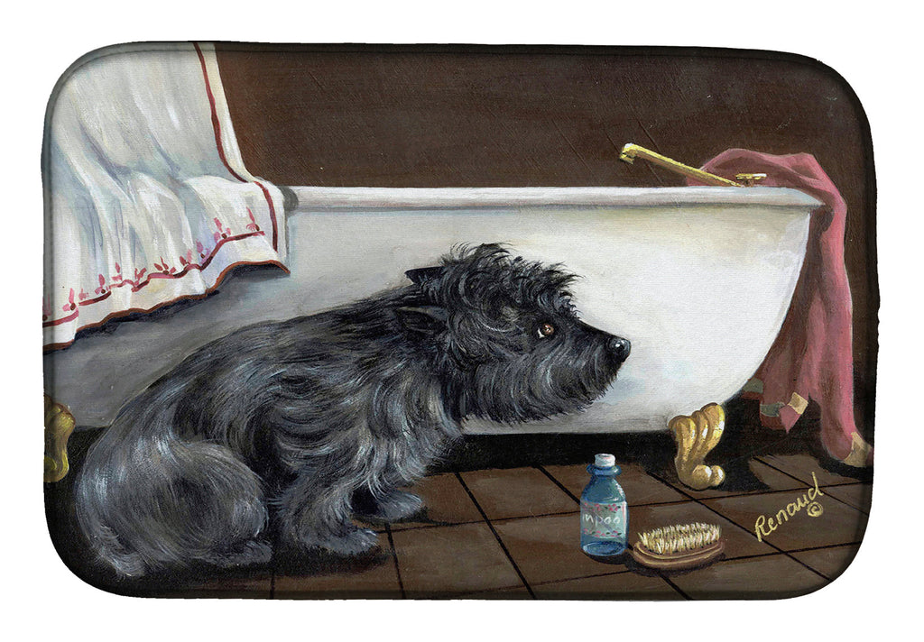 Cairn Terrier Bath Time Dish Drying Mat Absorbent Dish Drying Mat Pad for Kitchen Counter Dish Drainer Mat for Countertop, 14 x 21", Multicolor