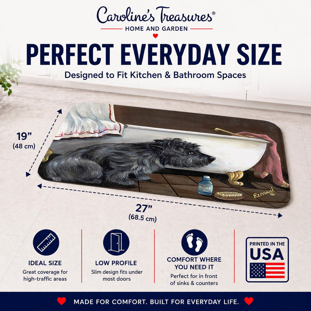Cairn Terrier Bath Time Memory Foam Kitchen Mat Machine Washable Anti-Fatigue Cushion Comfort Bath or Kitchen Rug