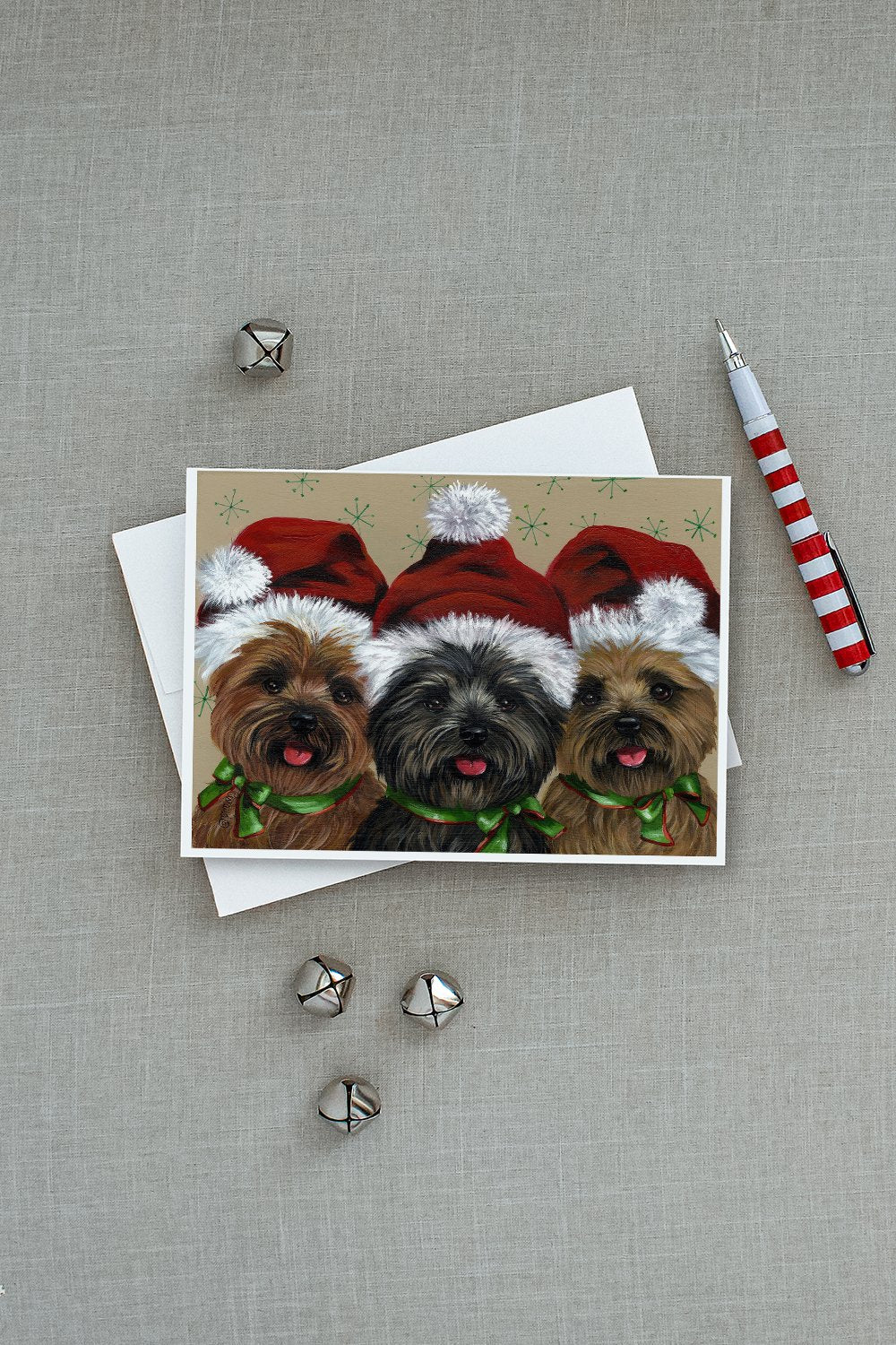 Cairn Terrier Christmas Ceaser and Co Greeting Cards Pack of 8 Blank Cards with Envelopes Whimsical A7 Size 5x7