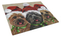 Cairn Terrier Christmas Ceaser and Co Cutting Board Tempered Glass Kitchen Cutting Surface, Heat Resistant Chopping, Non-Slip Feet, Food Prep & Serving