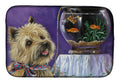 Cairn Terrier Gone Fishing Dish Drying Mat Absorbent Dish Drying Mat Pad for Kitchen Counter Dish Drainer Mat for Countertop, 14 x 21", Multicolor