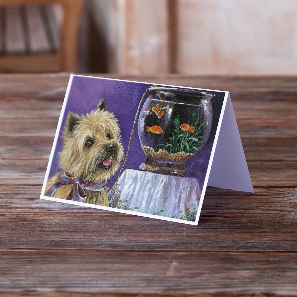 Cairn Terrier Gone Fishing Greeting Cards Pack of 8 Blank Cards with Envelopes Whimsical A7 Size 5x7