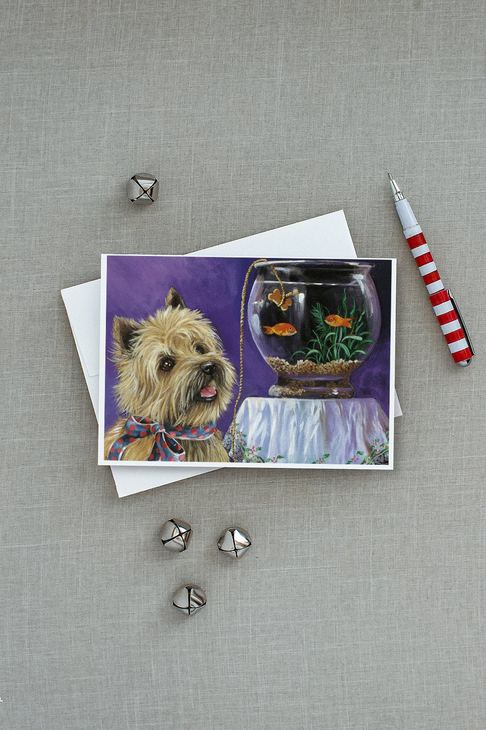 Cairn Terrier Gone Fishing Greeting Cards Pack of 8 Blank Cards with Envelopes Whimsical A7 Size 5x7
