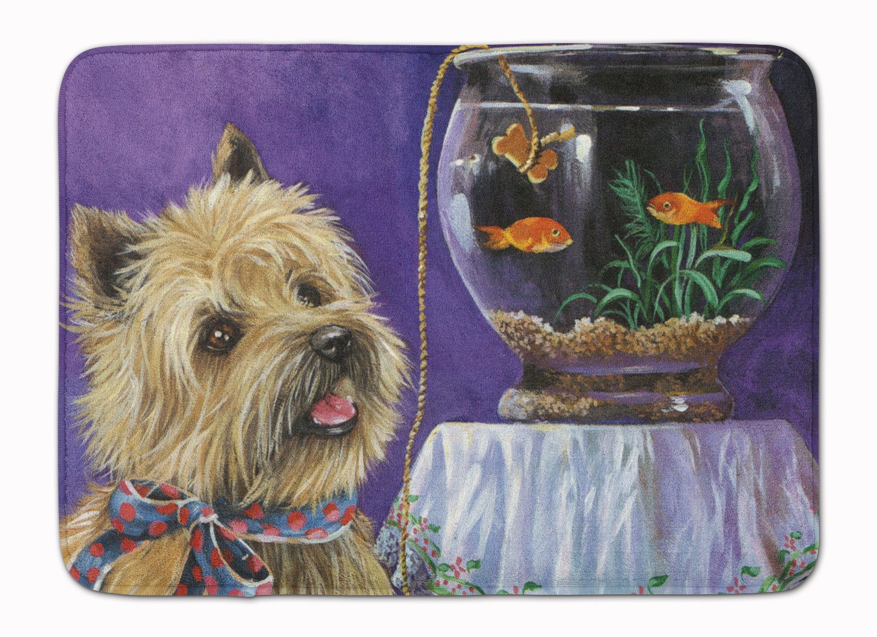 Cairn Terrier Gone Fishing Memory Foam Kitchen Mat Machine Washable Anti-Fatigue Cushion Comfort Bath or Kitchen Rug