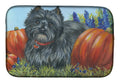 Cairn Terrier Mom's Pumpkins Dish Drying Mat Absorbent Dish Drying Mat Pad for Kitchen Counter Dish Drainer Mat for Countertop, 14 x 21", Multicolor