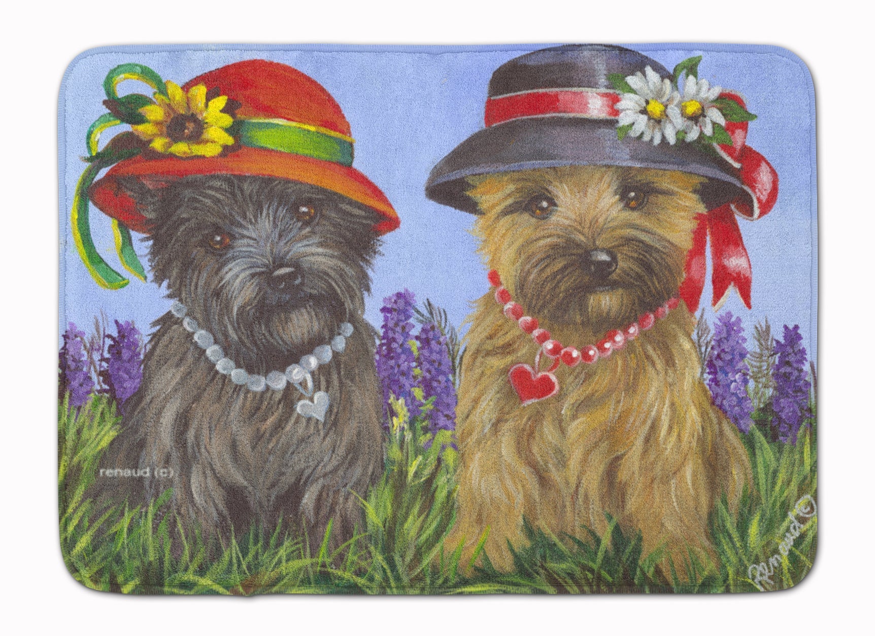 Cairn Terrier Sisters Memory Foam Kitchen Mat Machine Washable Anti-Fatigue Cushion Comfort Bath or Kitchen Rug