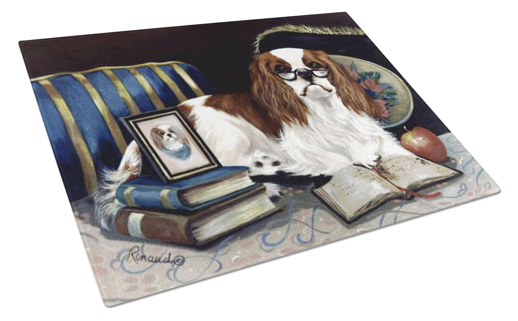 Cavalier Spaniel Perfect Student Cutting Board Tempered Glass Kitchen Cutting Surface, Heat Resistant Chopping, Non-Slip Feet, Food Prep & Serving