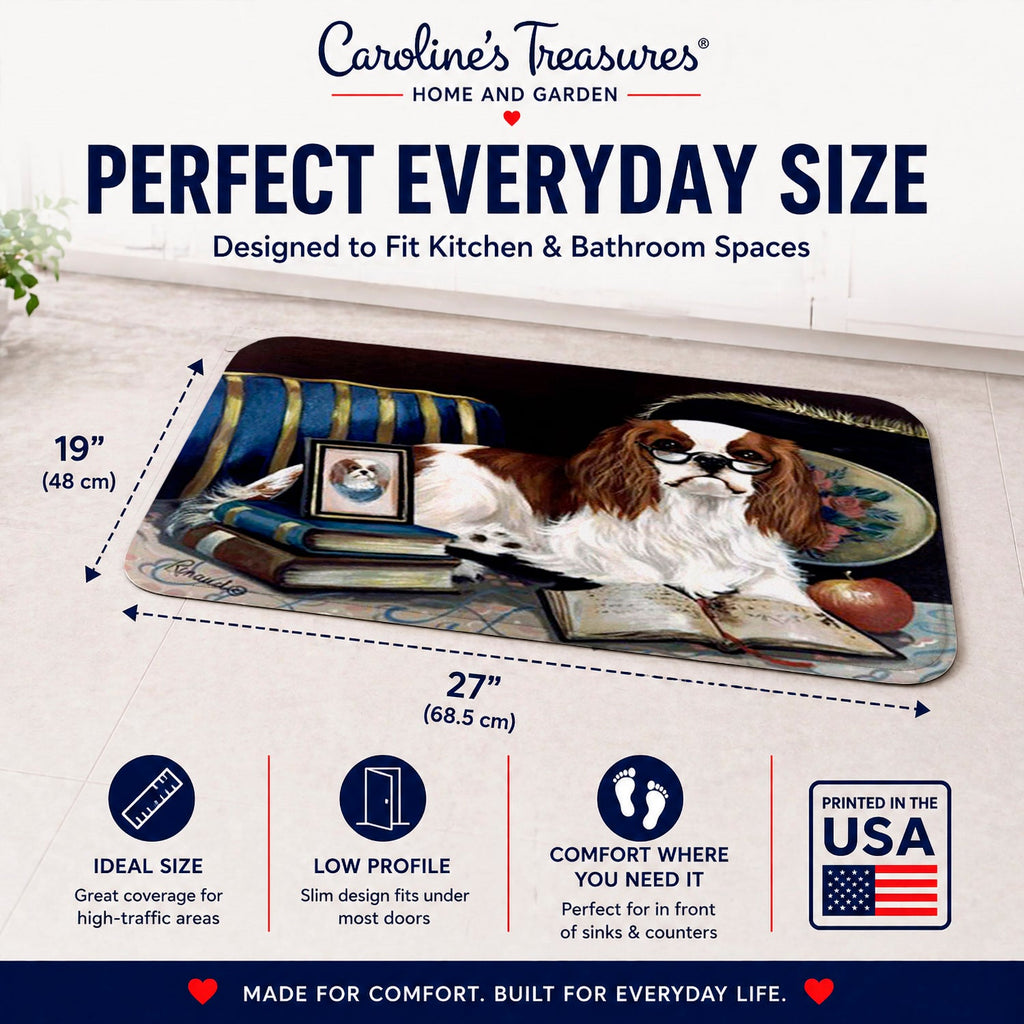 Cavalier Spaniel Perfect Student Memory Foam Kitchen Mat Machine Washable Anti-Fatigue Cushion Comfort Bath or Kitchen Rug