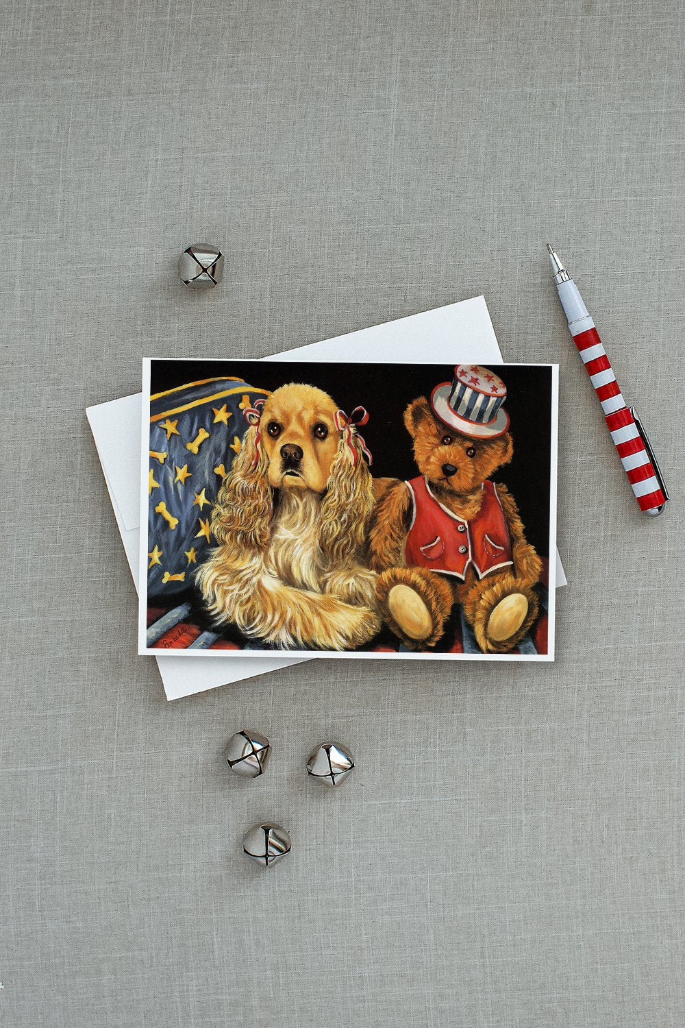 Cocker Spaniel Annie and Henri Greeting Cards Pack of 8 Blank Cards with Envelopes Whimsical A7 Size 5x7
