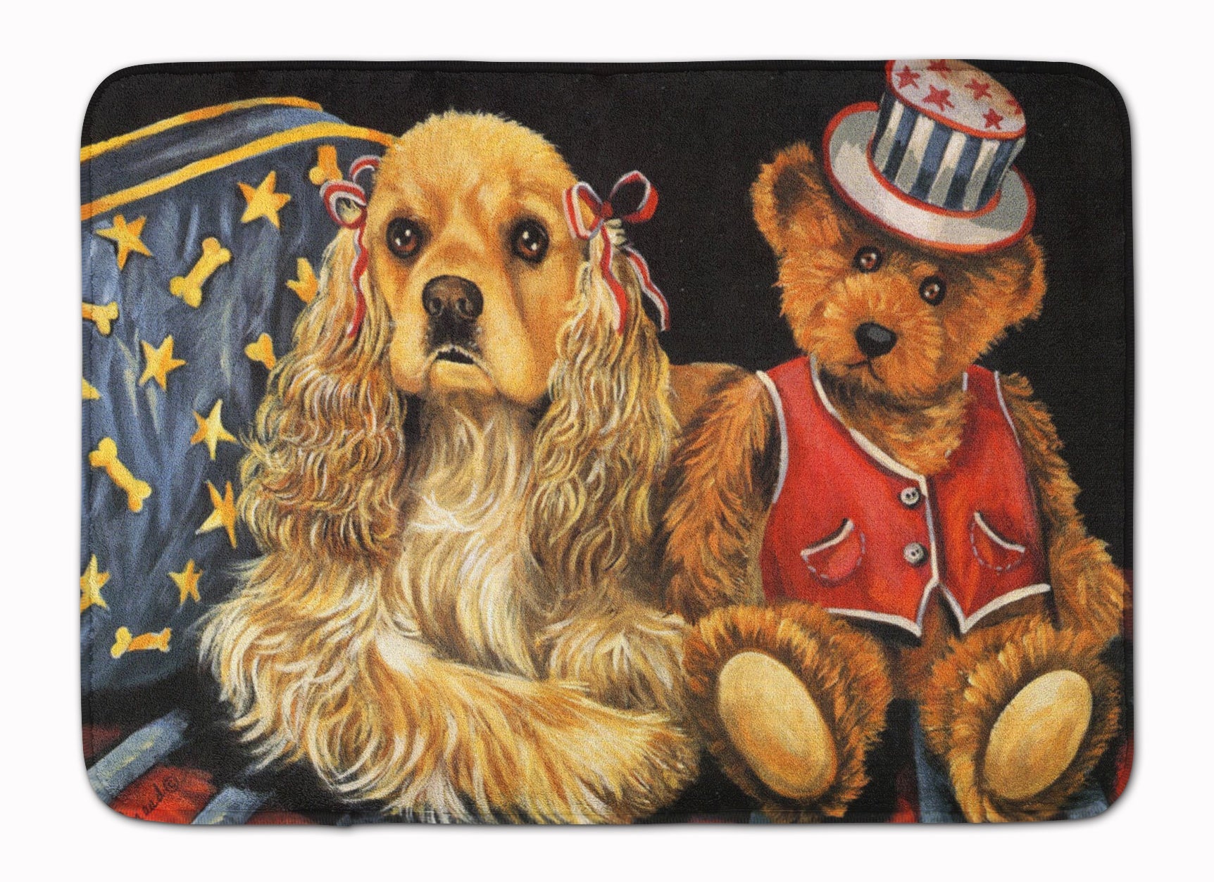 Cocker Spaniel Annie and Henri Memory Foam Kitchen Mat Machine Washable Anti-Fatigue Cushion Comfort Bath or Kitchen Rug