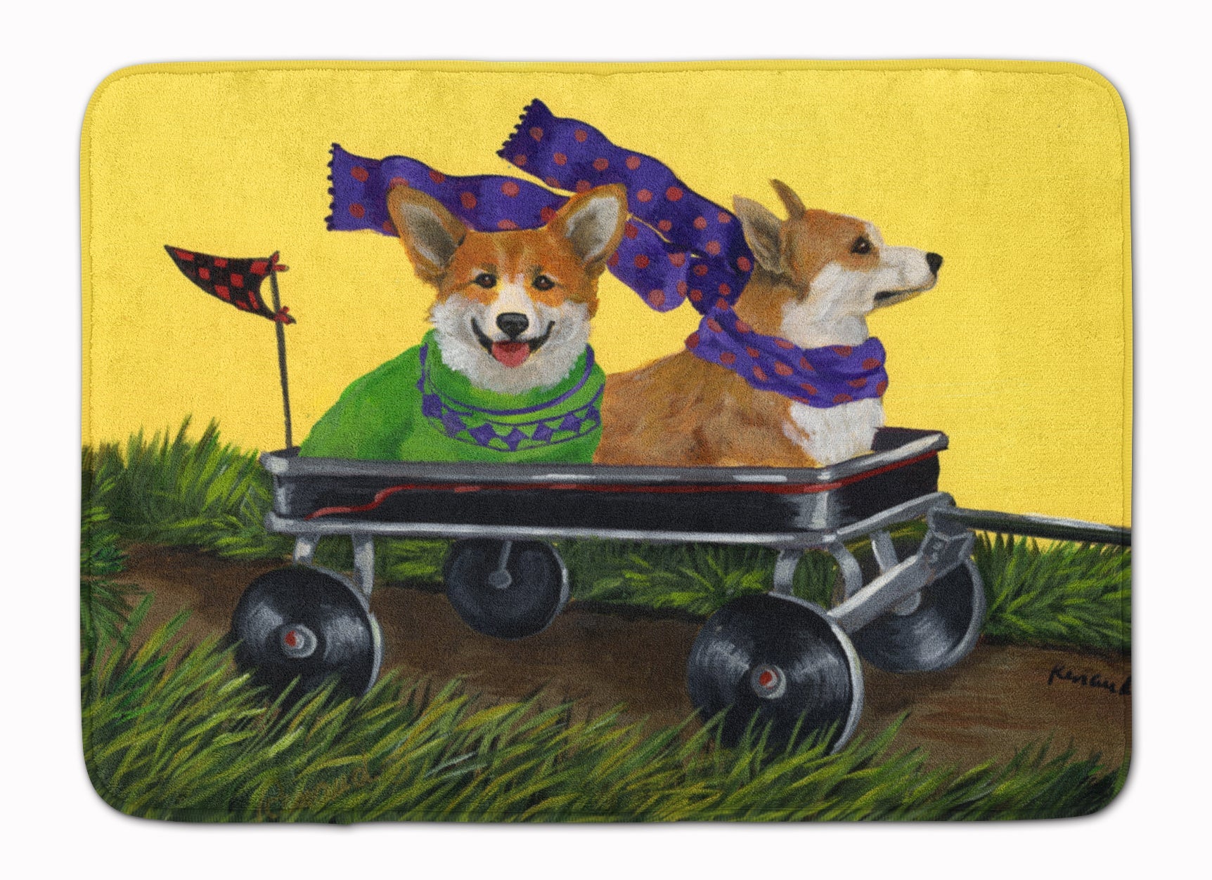 Corgi Express Memory Foam Kitchen Mat Machine Washable Anti-Fatigue Cushion Comfort Bath or Kitchen Rug