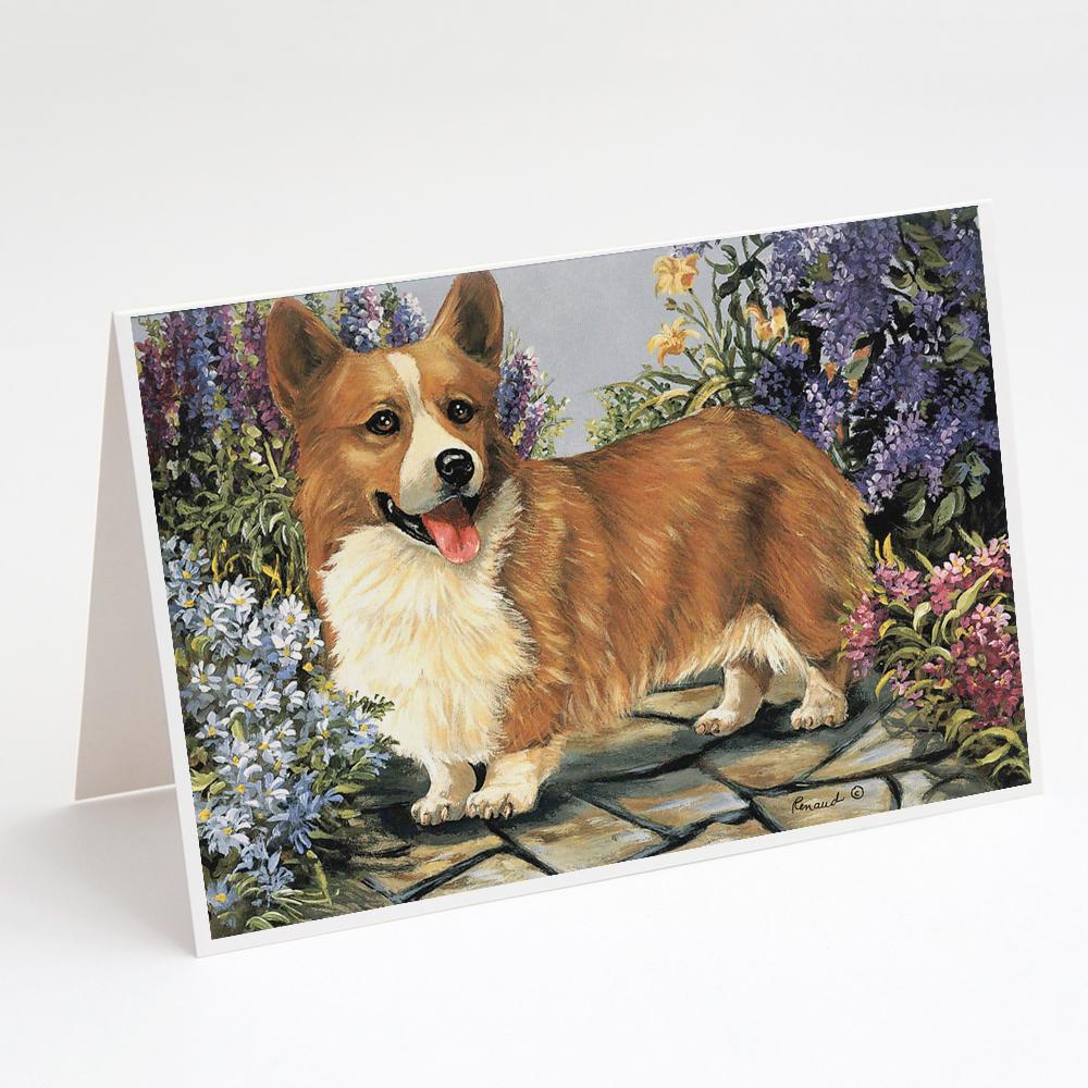 Corgi Garden Georgi Greeting Cards Pack of 8 Blank Cards with Envelopes Whimsical A7 Size 5x7