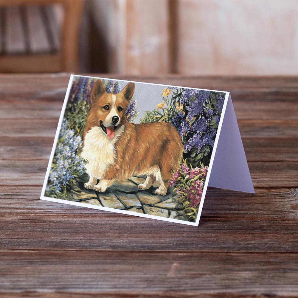Corgi Garden Georgi Greeting Cards Pack of 8 Blank Cards with Envelopes Whimsical A7 Size 5x7