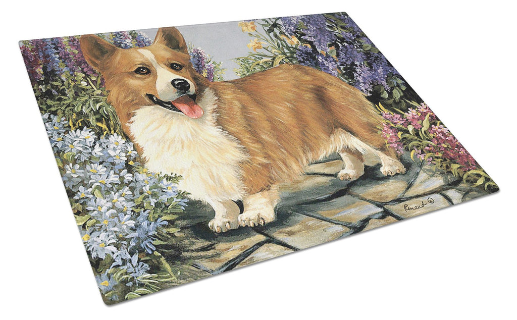 Corgi Garden Georgi Cutting Board Tempered Glass Kitchen Cutting Surface, Heat Resistant Chopping, Non-Slip Feet, Food Prep & Serving