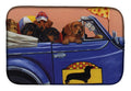 Dachshund Dachsmobile Dish Drying Mat Absorbent Dish Drying Mat Pad for Kitchen Counter Dish Drainer Mat for Countertop, 14 x 21", Multicolor