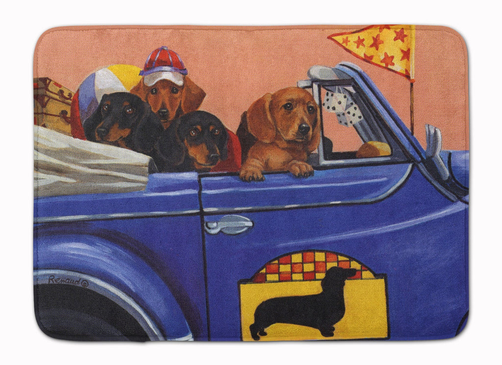 Dachshund Dachsmobile Memory Foam Kitchen Mat Machine Washable Anti-Fatigue Cushion Comfort Bath or Kitchen Rug