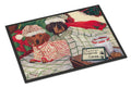 Dachshund Christmas Waiting for Santa Doormat Indoor Outdoor 24H X 36W Front Door Mat Rugs for Entryway, Non Slip Washable Low Pile,