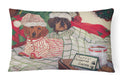 Dachshund Christmas Waiting for Santa Decorative Throw Pillow 12x16 Indoor Outdoor Accent Cushion, Fabric Cover with Insert for Sofa, Bed, Porch & Living Room