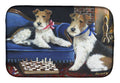 Fox Terrier Checkmates Dish Drying Mat Absorbent Dish Drying Mat Pad for Kitchen Counter Dish Drainer Mat for Countertop, 14 x 21", Multicolor