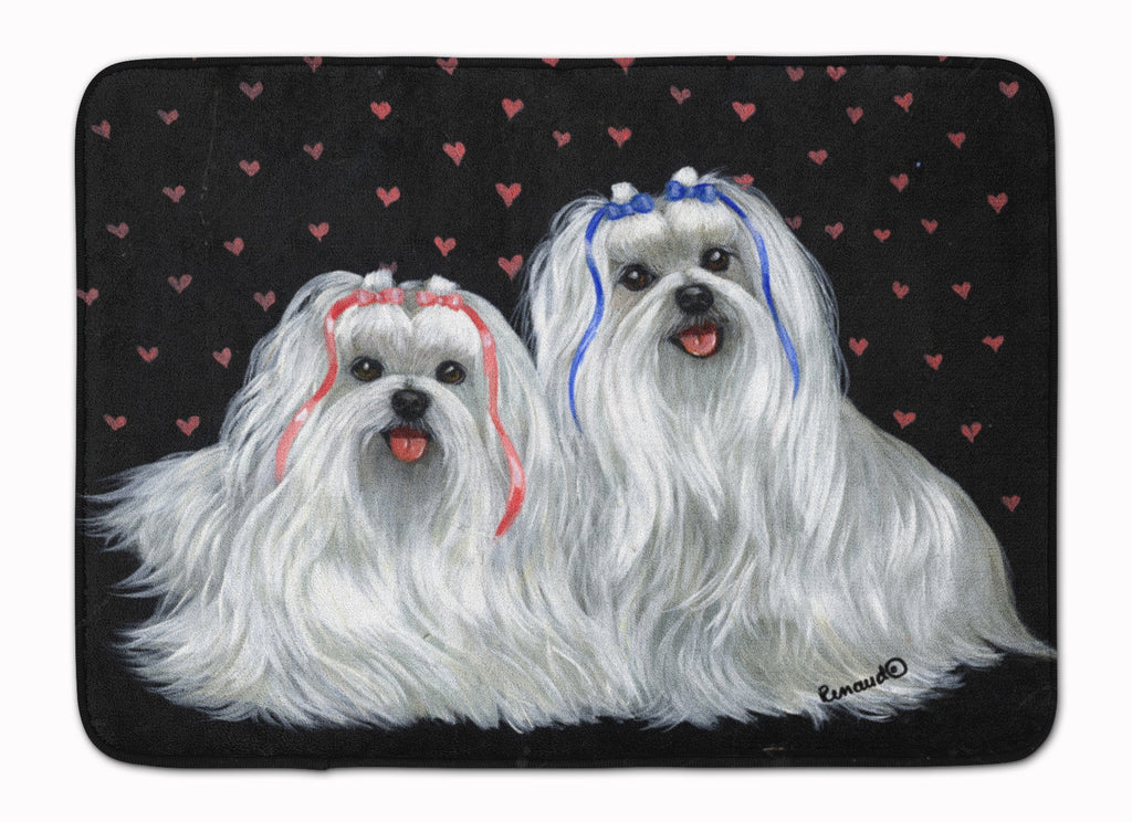 Maltese Sweethearts Memory Foam Kitchen Mat Machine Washable Anti-Fatigue Cushion Comfort Bath or Kitchen Rug