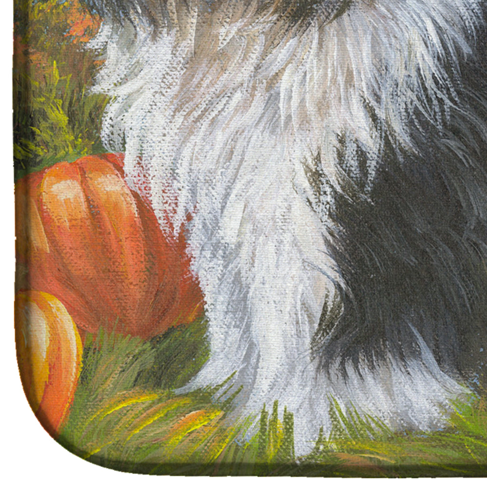 Old English Sheepdog Ocotoberfest Dish Drying Mat Absorbent Dish Drying Mat Pad for Kitchen Counter Dish Drainer Mat for Countertop, 14 x 21", Multicolor