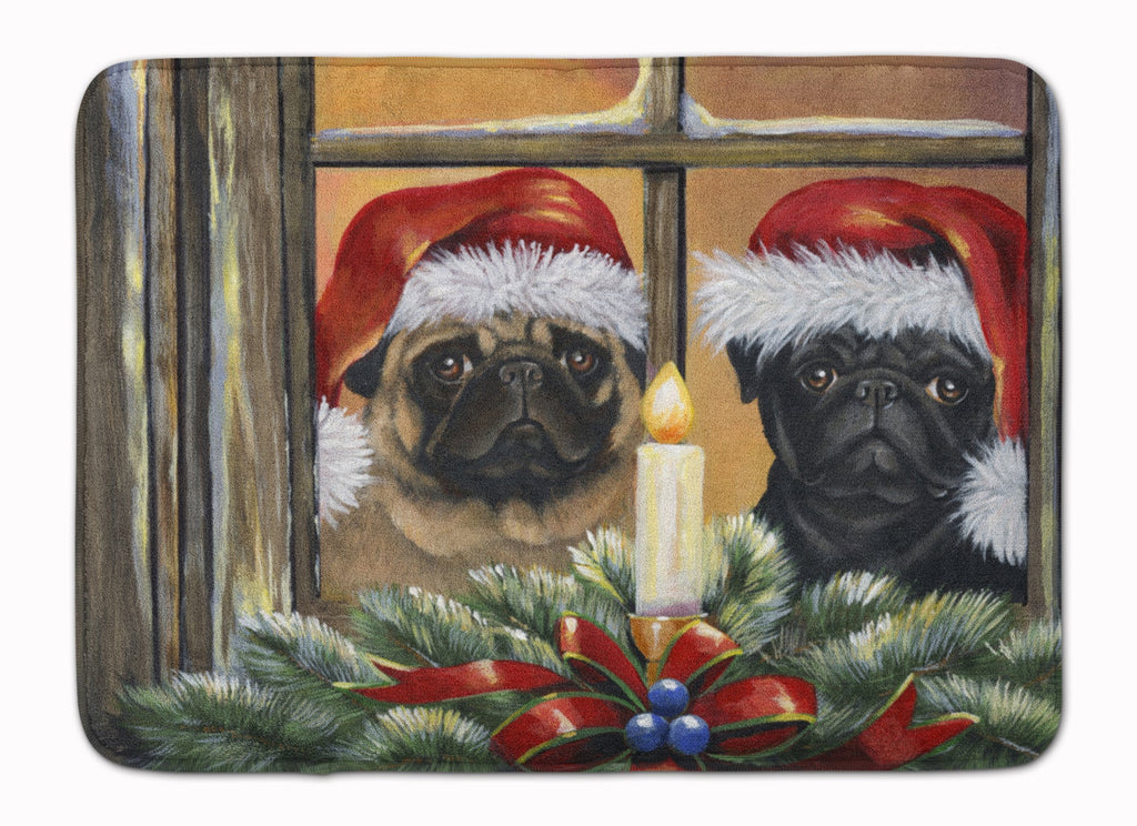Pug Christmas Anticipation Memory Foam Kitchen Mat Machine Washable Anti-Fatigue Cushion Comfort Bath or Kitchen Rug