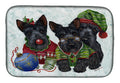 Scottish Terrier Christmas Elves Dish Drying Mat Absorbent Dish Drying Mat Pad for Kitchen Counter Dish Drainer Mat for Countertop, 14 x 21", Multicolor