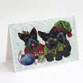 Scottish Terrier Christmas Elves Greeting Cards Pack of 8 Blank Cards with Envelopes Whimsical A7 Size 5x7