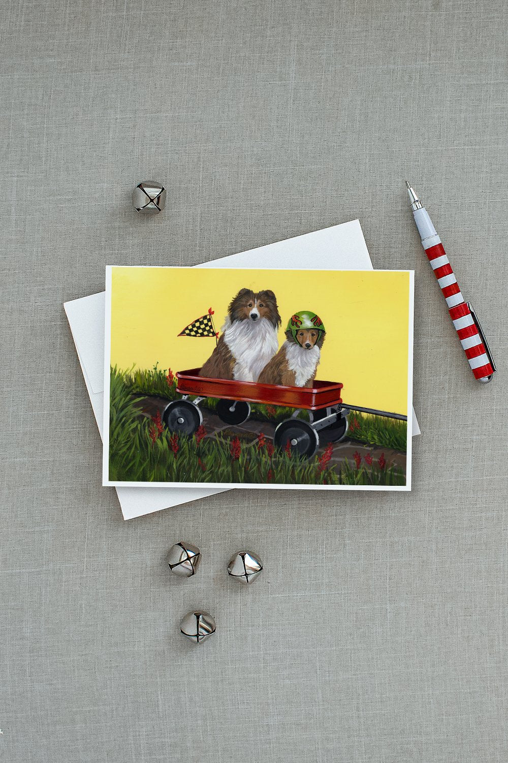 Sheltie Sheepdog Express Greeting Cards Pack of 8 Blank Cards with Envelopes Whimsical A7 Size 5x7