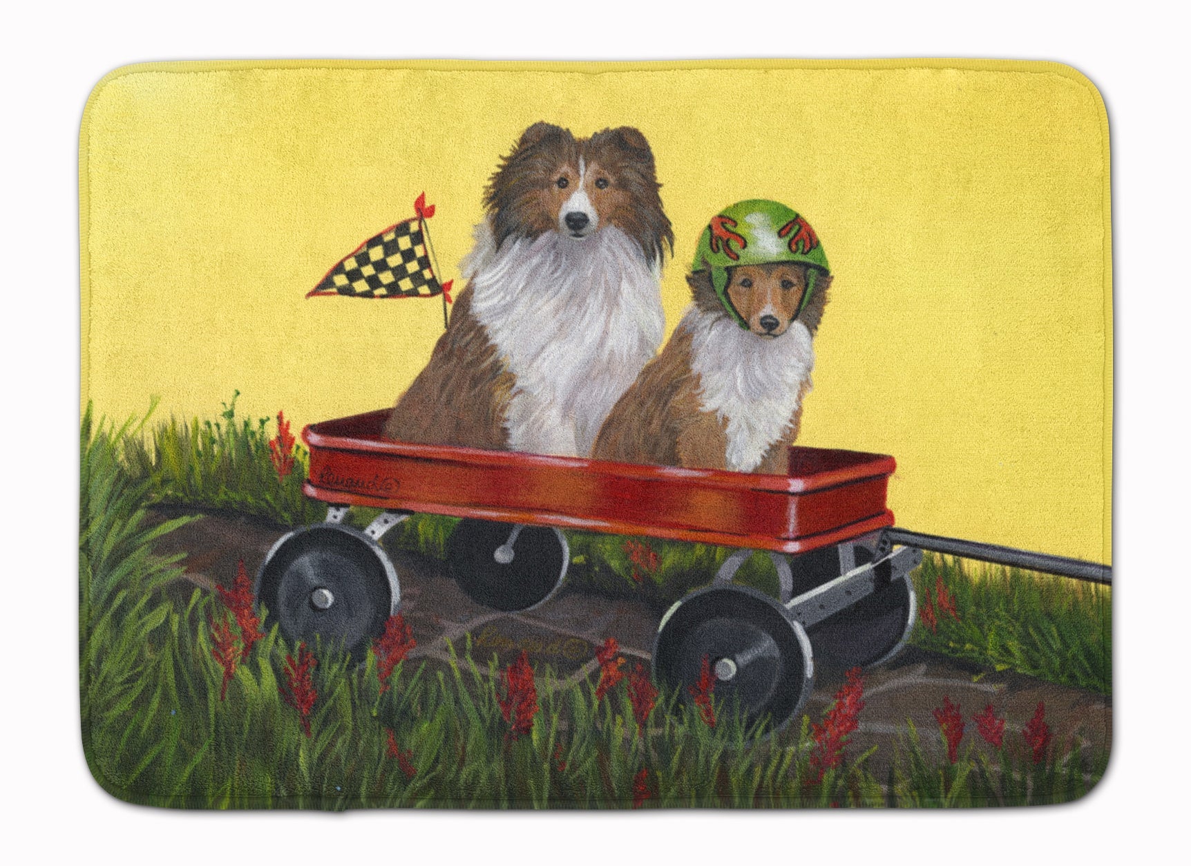 Sheltie Sheepdog Express Memory Foam Kitchen Mat Machine Washable Anti-Fatigue Cushion Comfort Bath or Kitchen Rug