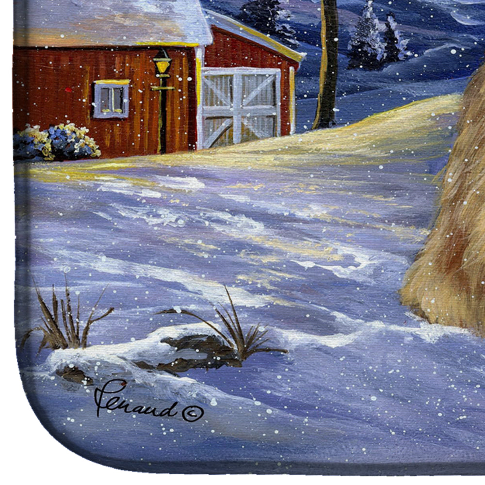 Wheaten Terrier Christmas Dish Drying Mat Absorbent Dish Drying Mat Pad for Kitchen Counter Dish Drainer Mat for Countertop, 14 x 21", Multicolor