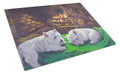 Westie A Winter's Night Cutting Board Tempered Glass Kitchen Cutting Surface, Heat Resistant Chopping, Non-Slip Feet, Food Prep & Serving