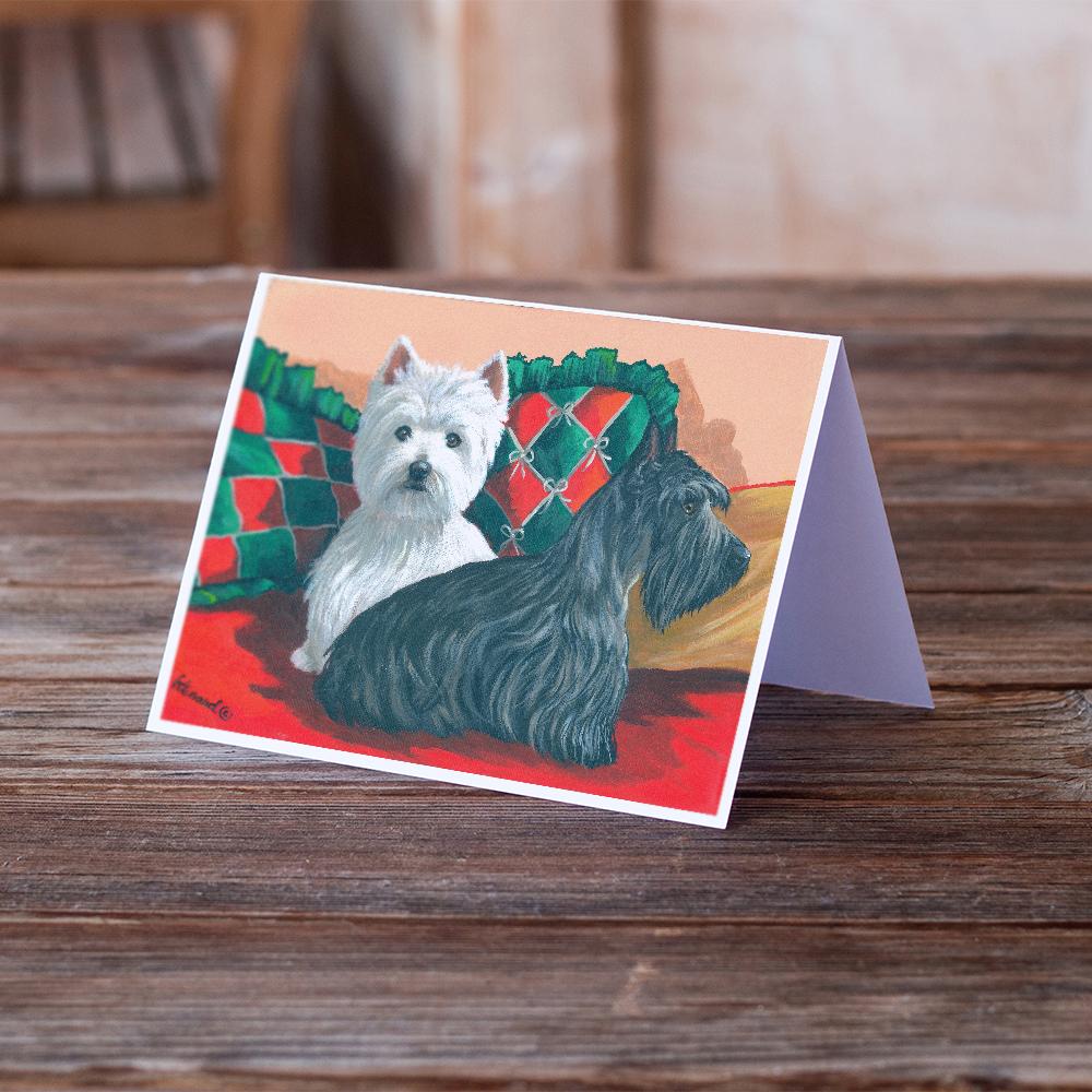 Westie and Scottie Great Scots Greeting Cards Pack of 8 Blank Cards with Envelopes Whimsical A7 Size 5x7