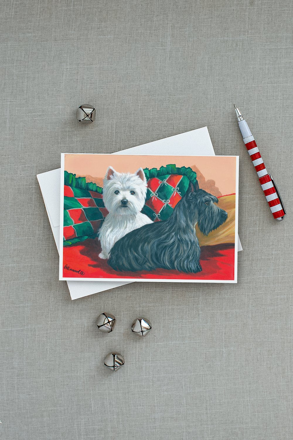 Westie and Scottie Great Scots Greeting Cards Pack of 8 Blank Cards with Envelopes Whimsical A7 Size 5x7