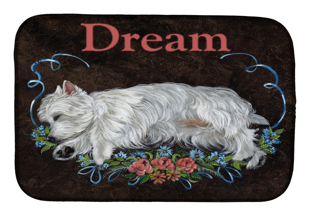 Westie Dream Dish Drying Mat Absorbent Dish Drying Mat Pad for Kitchen Counter Dish Drainer Mat for Countertop, 14 x 21", Multicolor