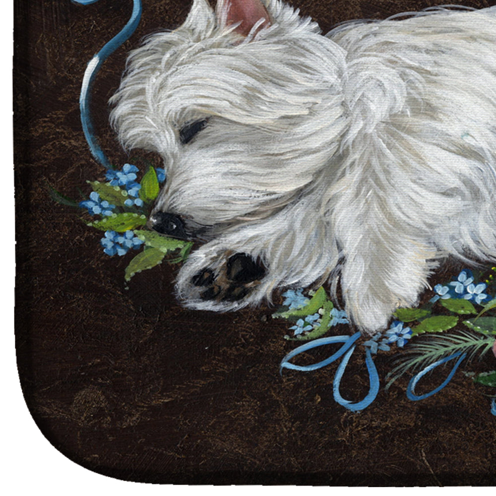 Westie Dream Dish Drying Mat Absorbent Dish Drying Mat Pad for Kitchen Counter Dish Drainer Mat for Countertop, 14 x 21", Multicolor