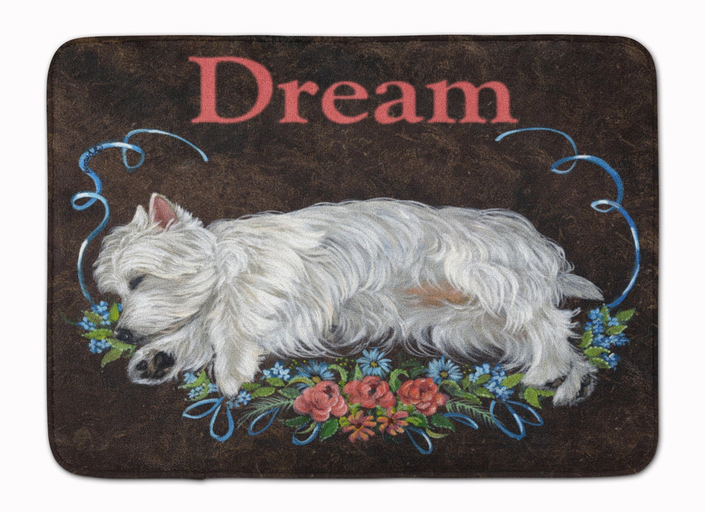 Westie Dream Memory Foam Kitchen Mat Machine Washable Anti-Fatigue Cushion Comfort Bath or Kitchen Rug