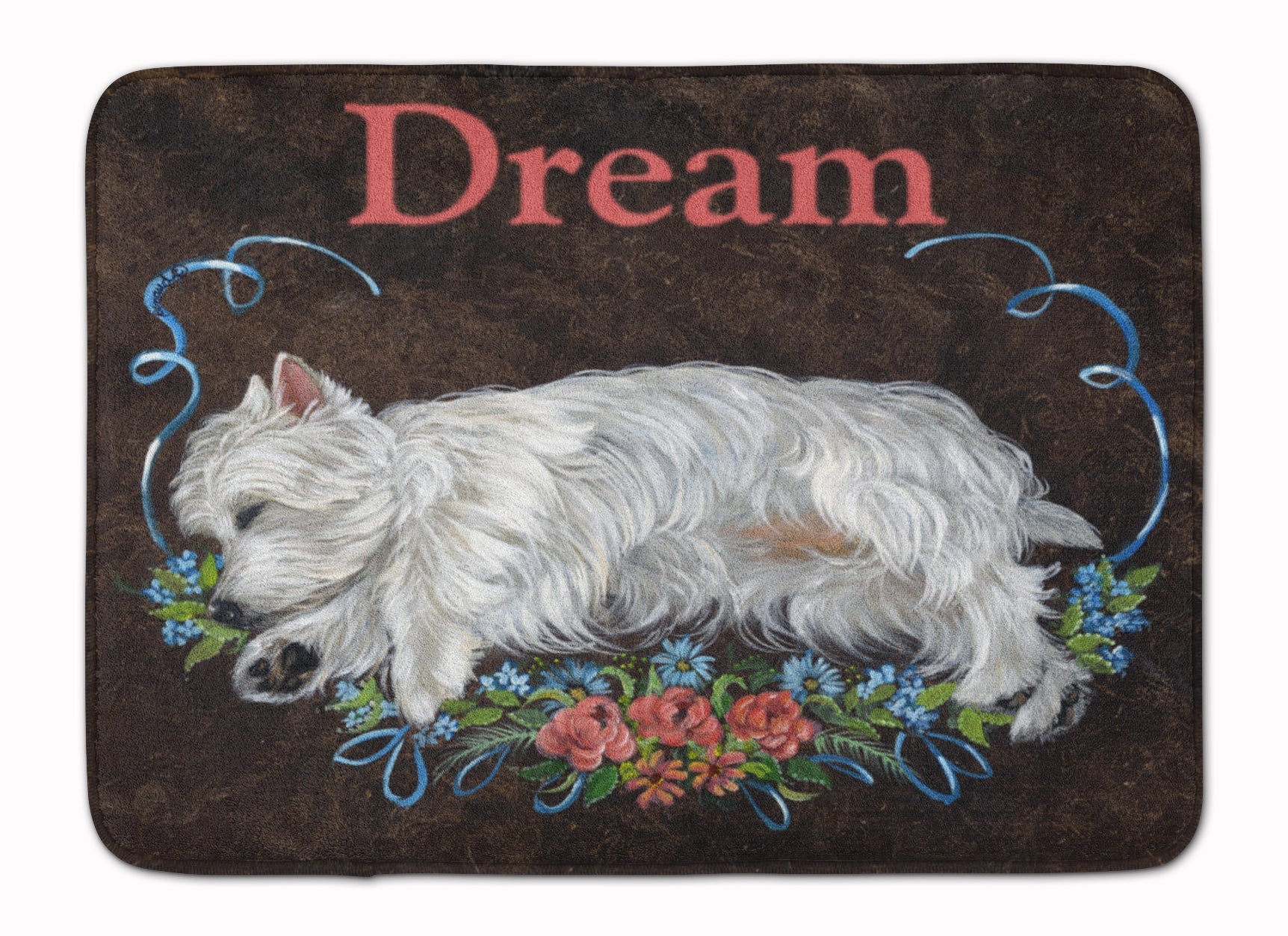 Westie Dream Memory Foam Kitchen Mat Machine Washable Anti-Fatigue Cushion Comfort Bath or Kitchen Rug