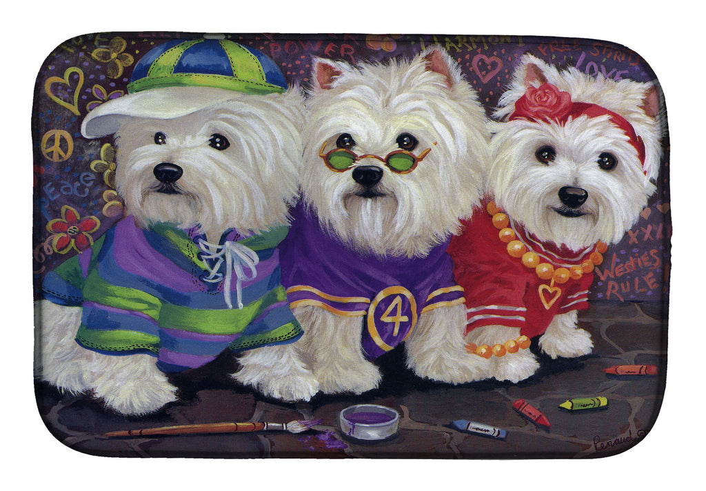 Westie Free Spirits Dish Drying Mat Absorbent Dish Drying Mat Pad for Kitchen Counter Dish Drainer Mat for Countertop, 14 x 21", Multicolor