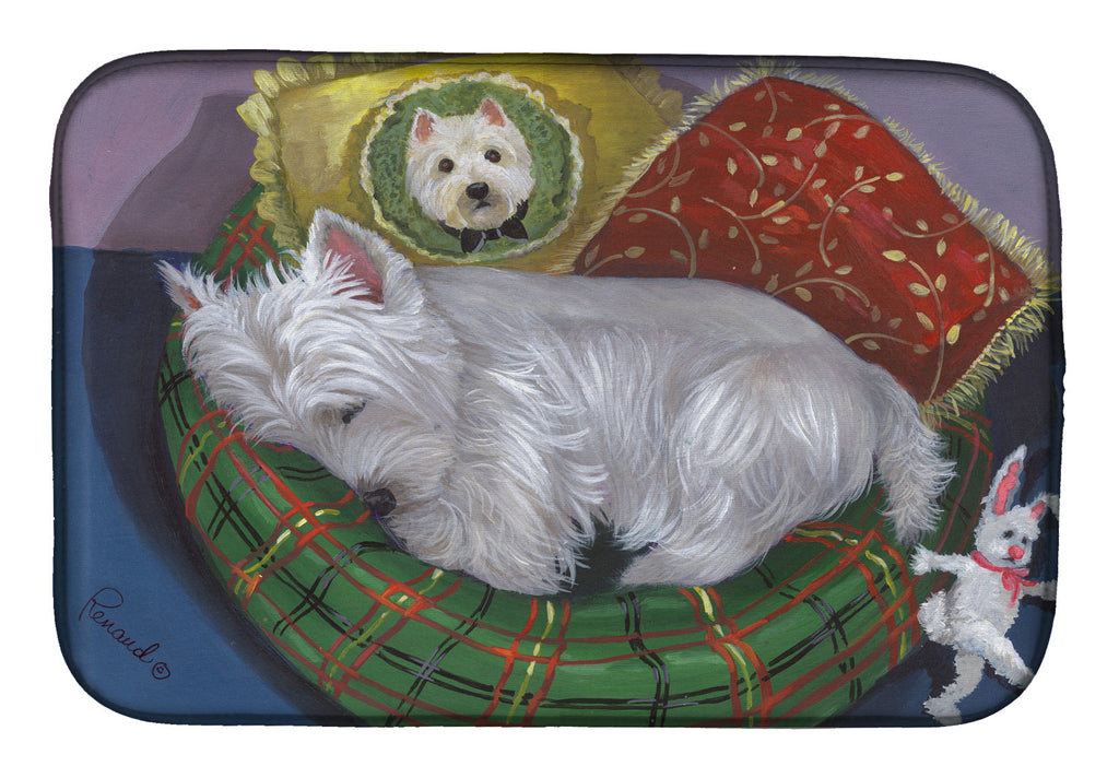 Westie Precious Toto Dish Drying Mat Absorbent Dish Drying Mat Pad for Kitchen Counter Dish Drainer Mat for Countertop, 14 x 21", Multicolor